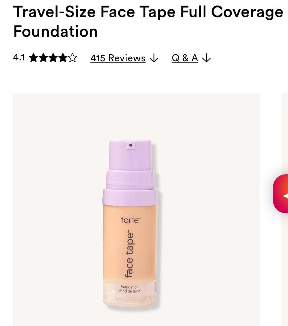 Travel-Size Face Tape Full Coverage Foundation