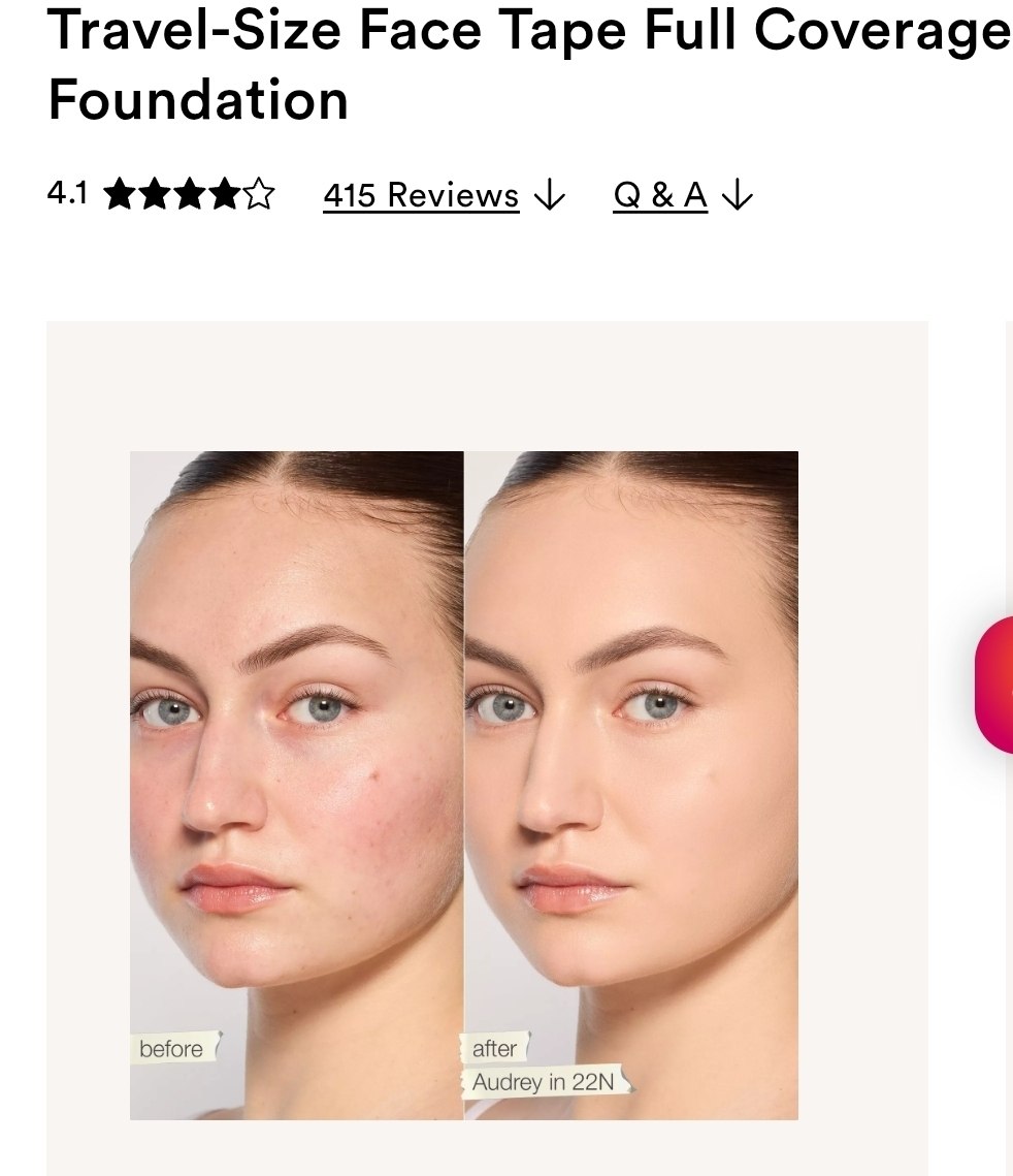 Travel-Size Face Tape Full Coverage Foundation