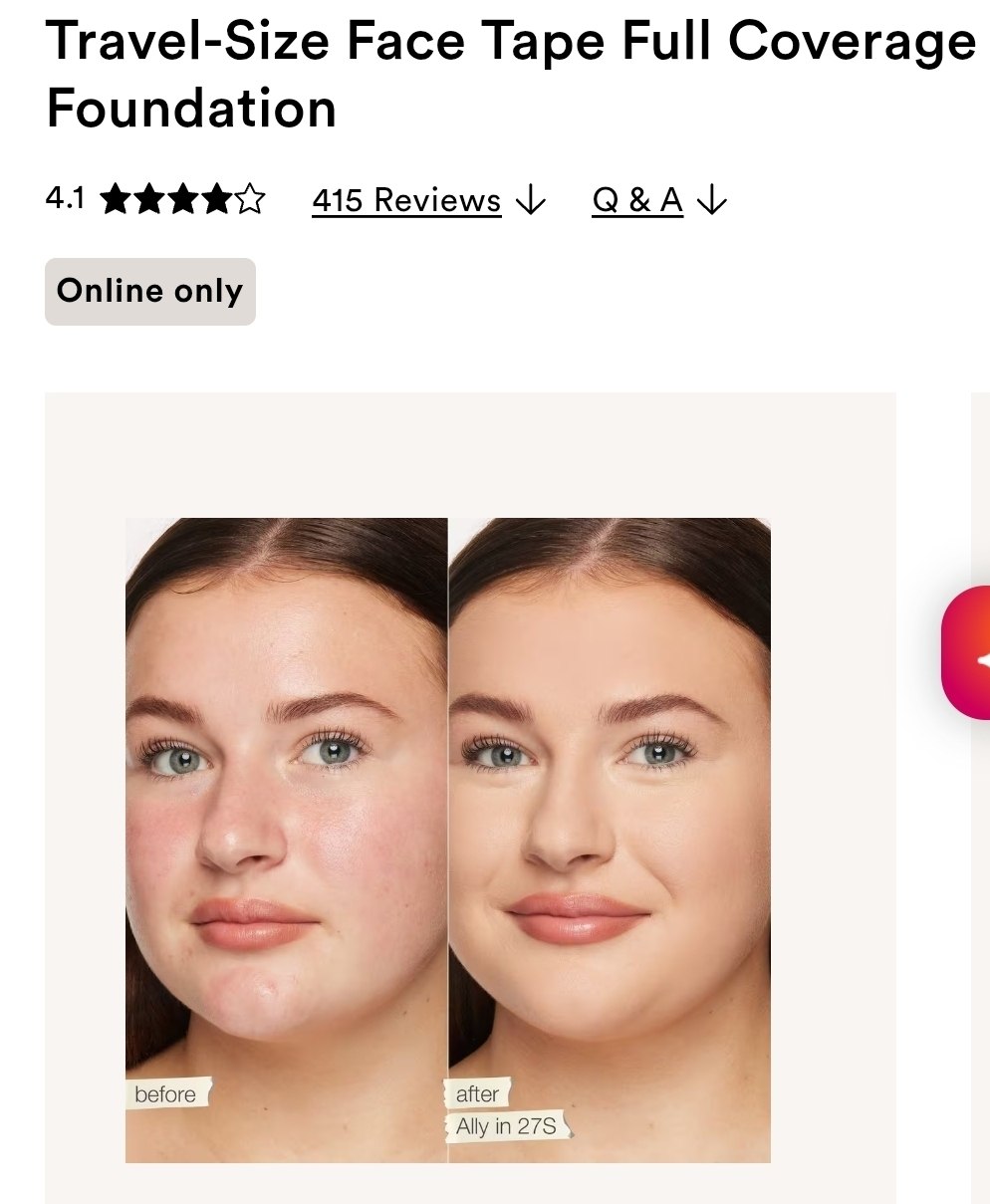 Travel-Size Face Tape Full Coverage Foundation