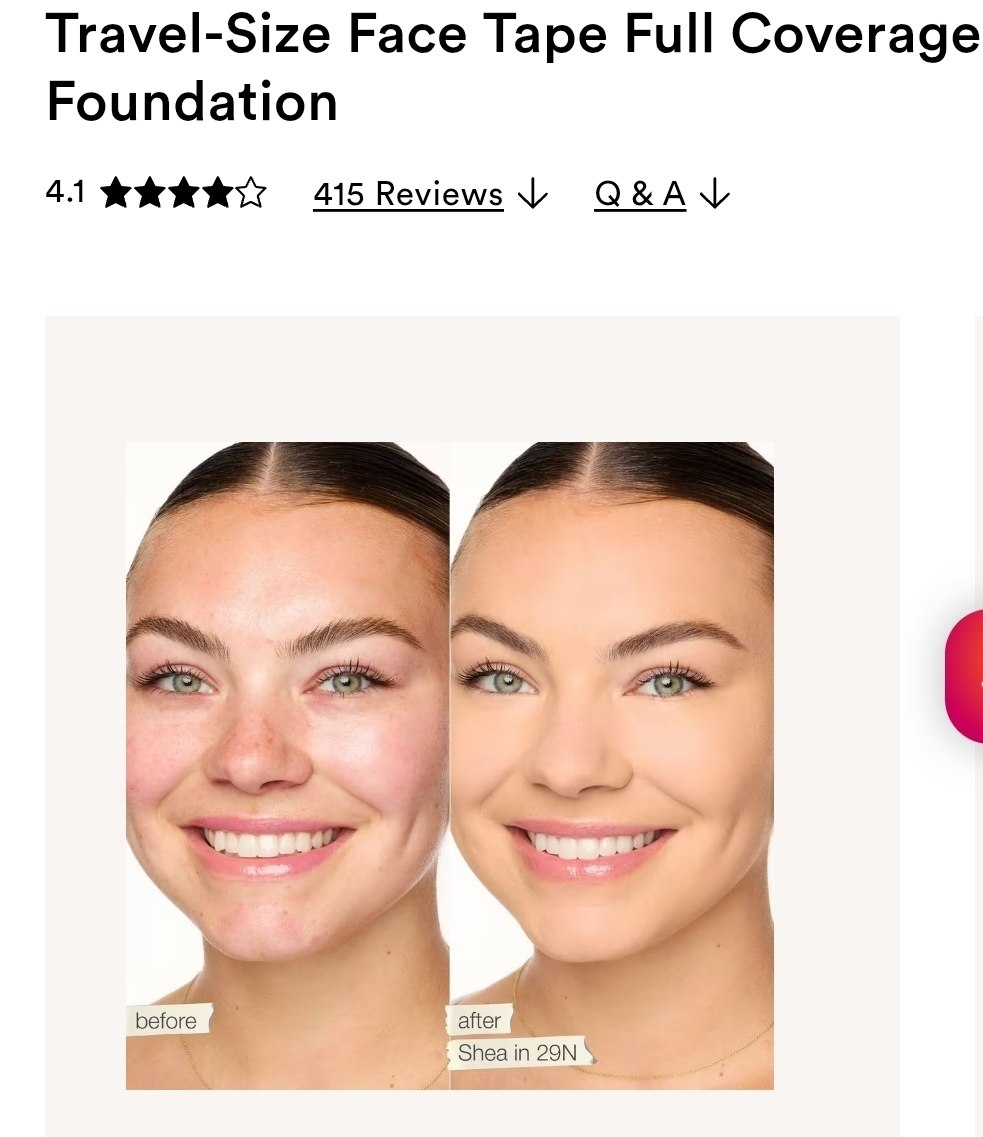 Travel-Size Face Tape Full Coverage Foundation