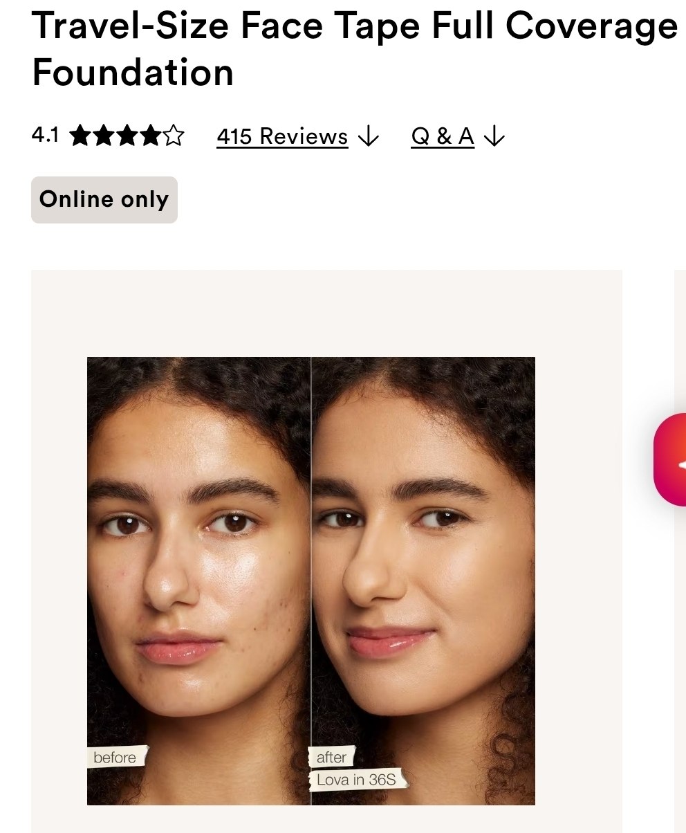 Travel-Size Face Tape Full Coverage Foundation