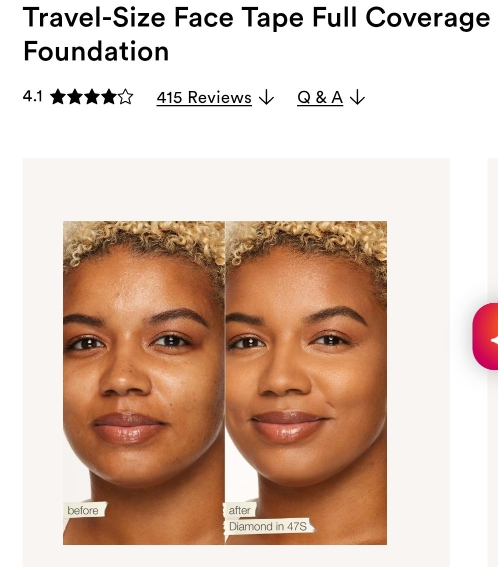 Travel-Size Face Tape Full Coverage Foundation