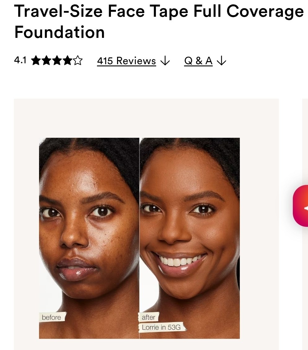 Travel-Size Face Tape Full Coverage Foundation