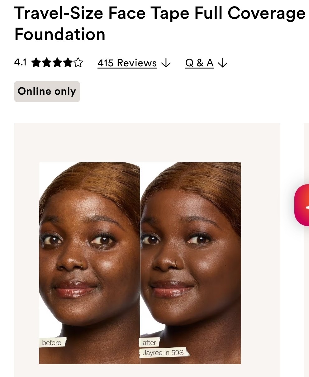 Travel-Size Face Tape Full Coverage Foundation