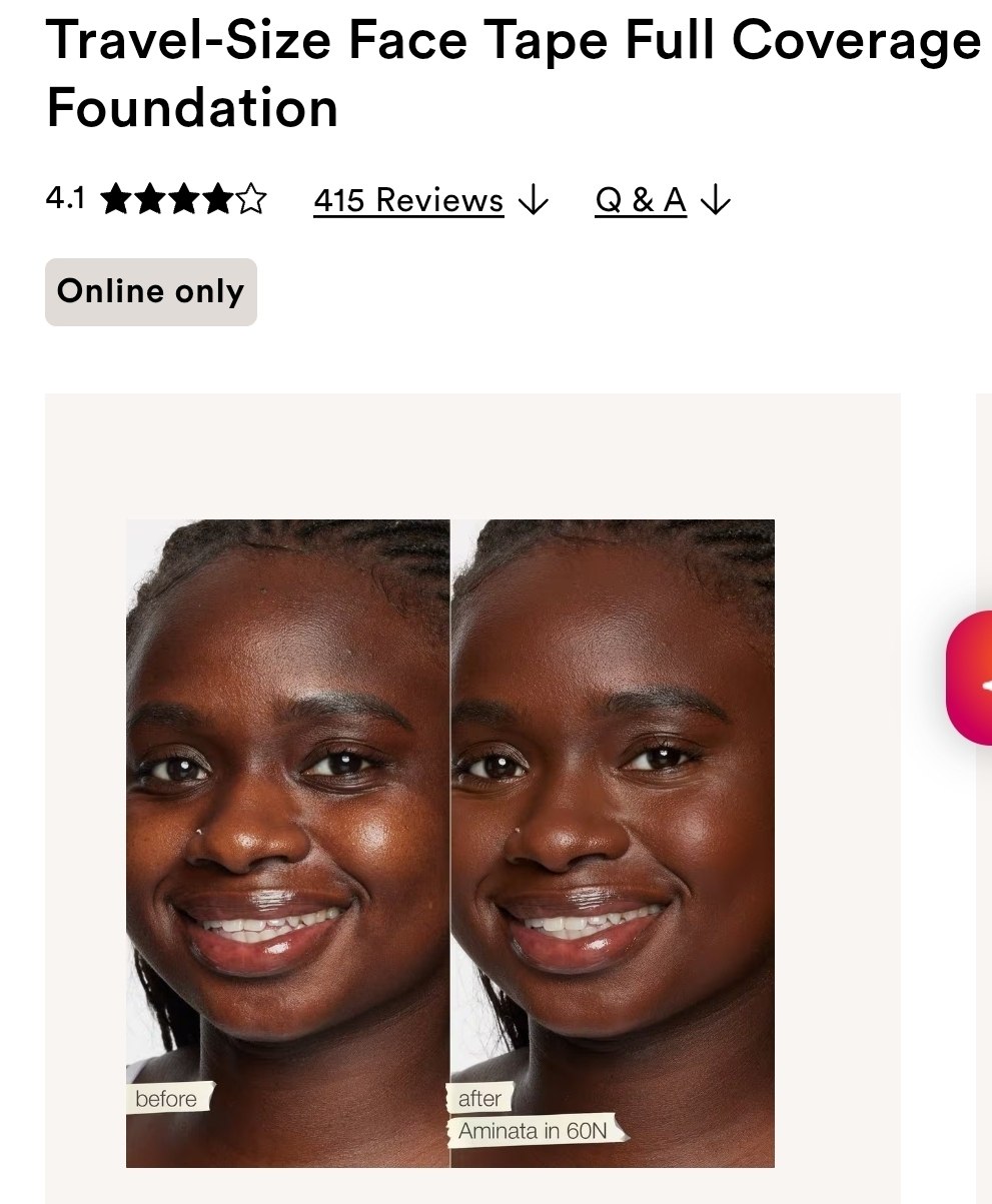 Travel-Size Face Tape Full Coverage Foundation