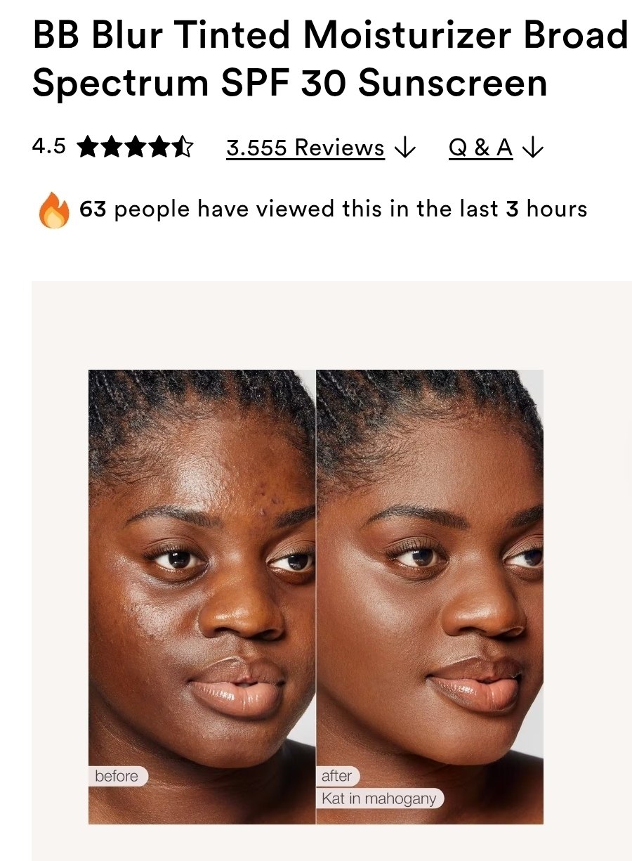 BB Blur Tinted Moisturizer Broad Spectrum SPF 30 Sunscreen