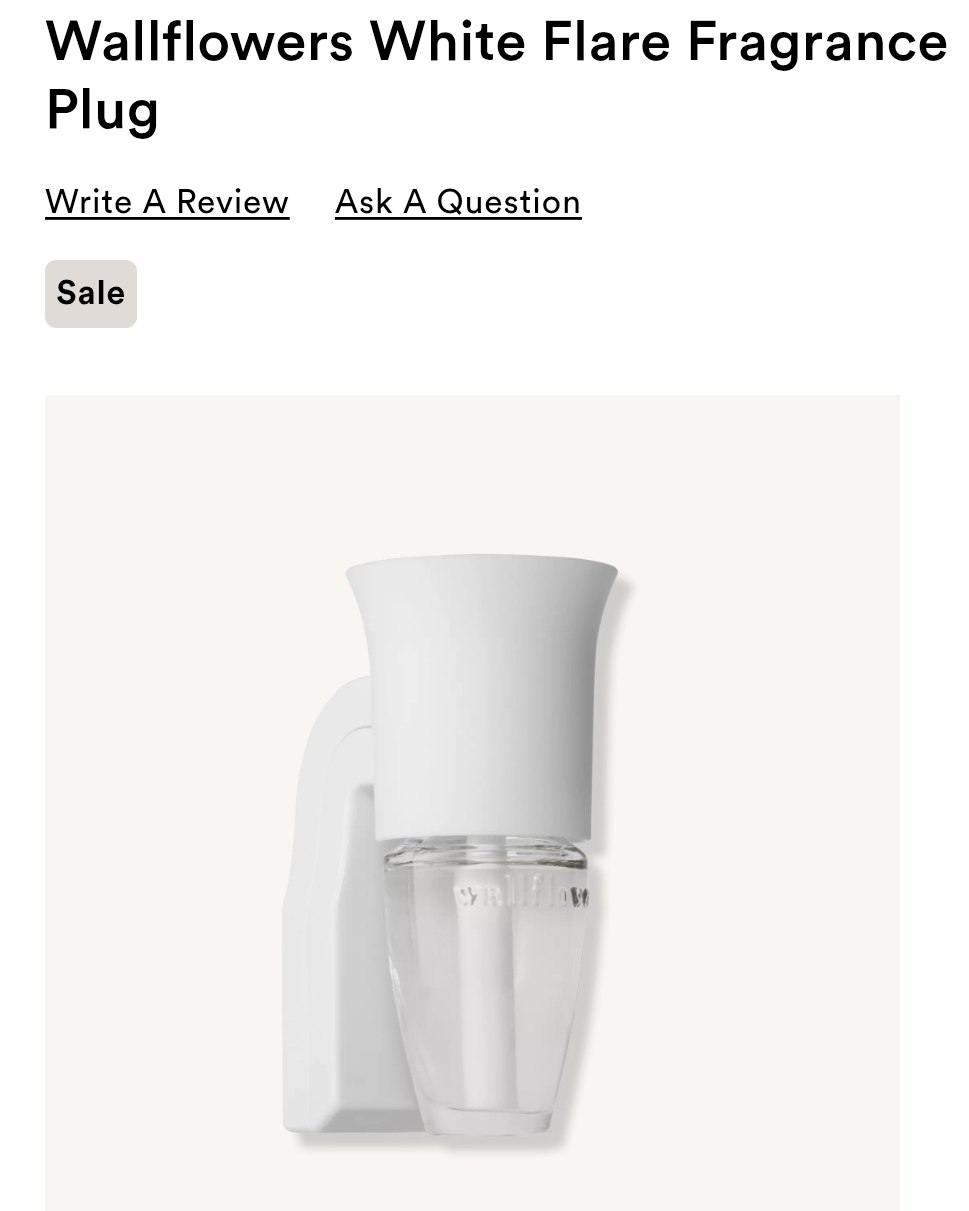 Wallflowers White Flare Fragrance Plug