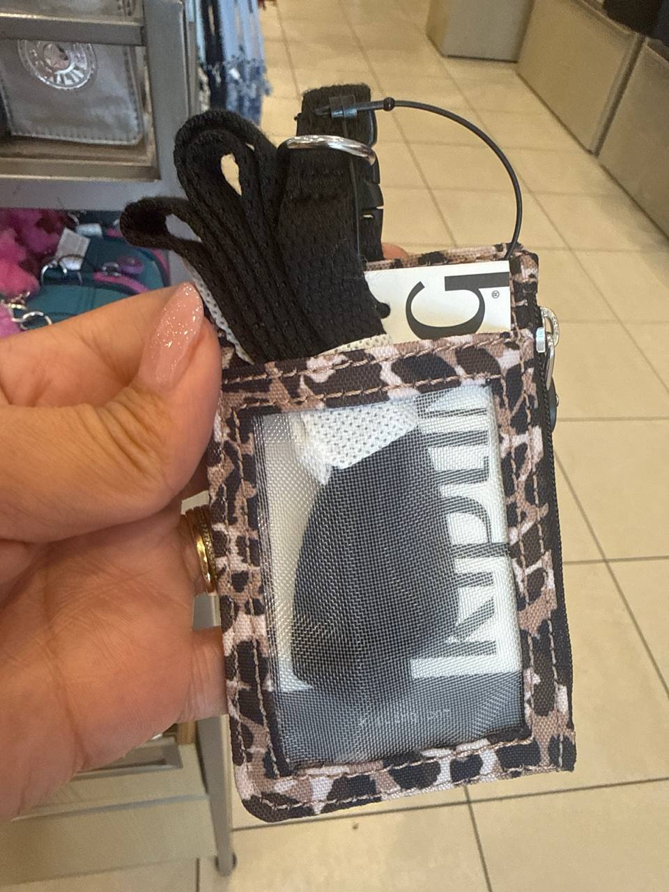 Leroy2 porta cartão com alça para pescoço