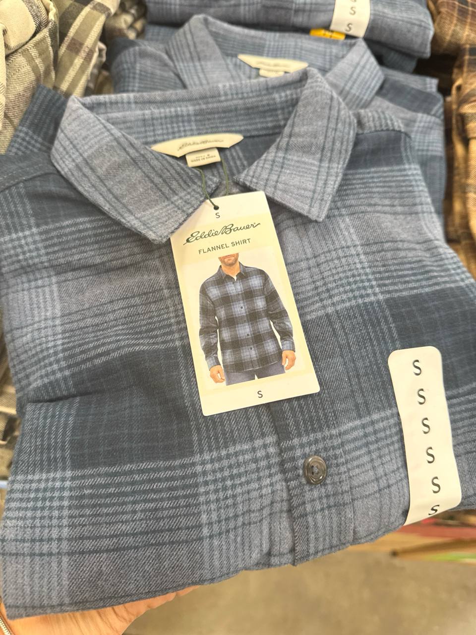  camisa manga longa flanelada Eddie Bauer
