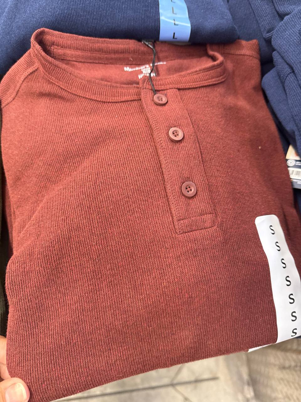   camiseta  manga  longa  member’s Mark Rib Henley