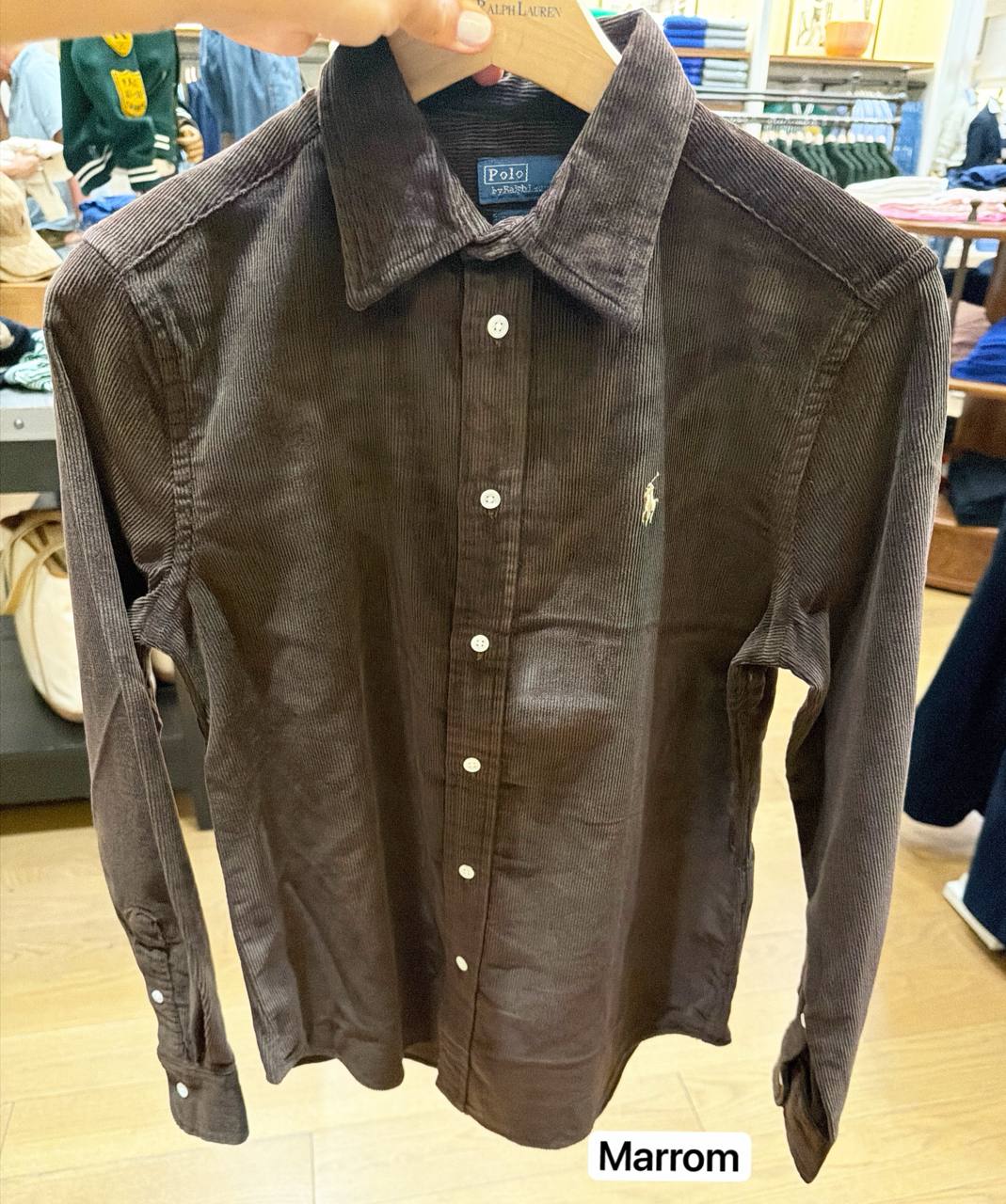 Camisa Veludo Cotelê manga longa