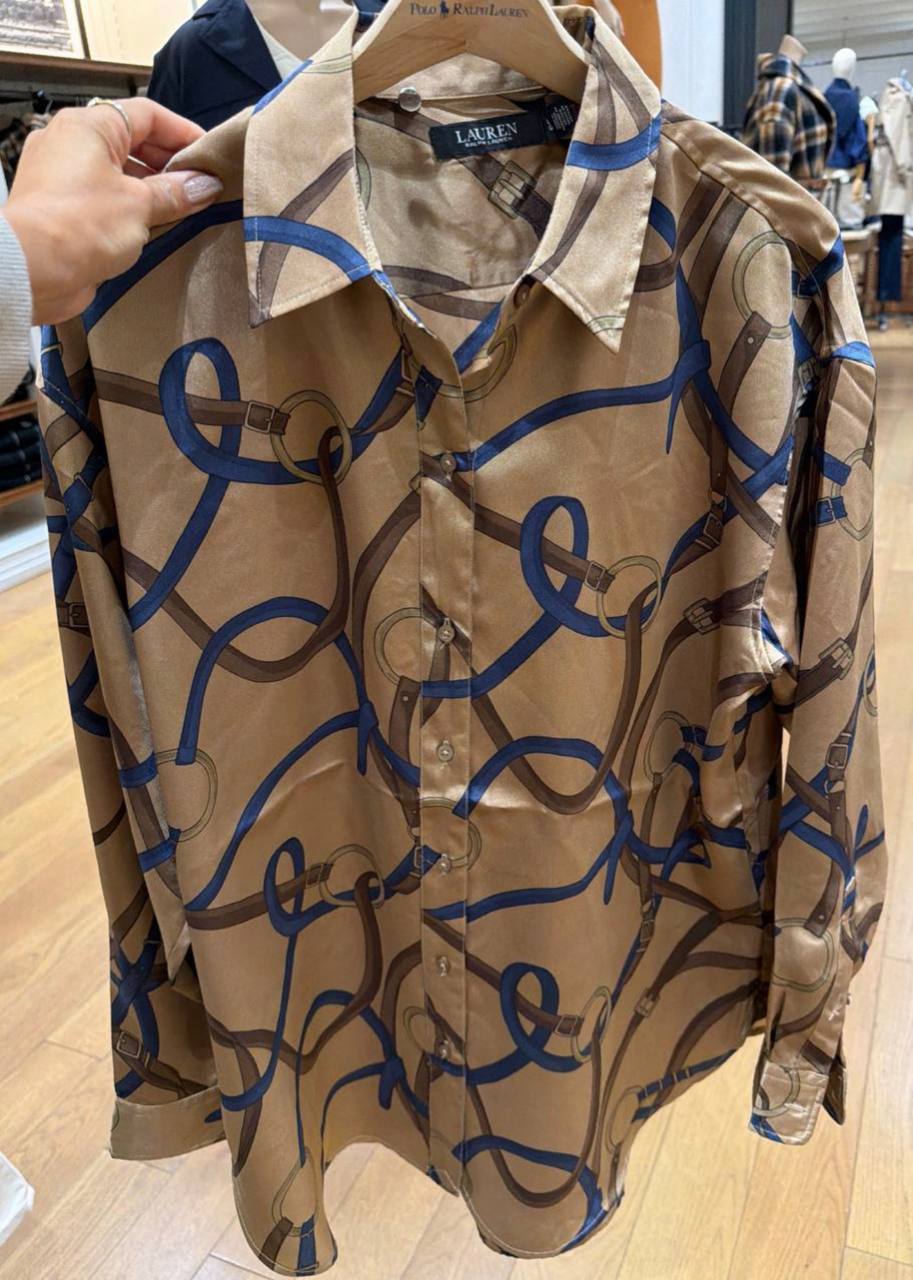 Camisa manga longa acetinada