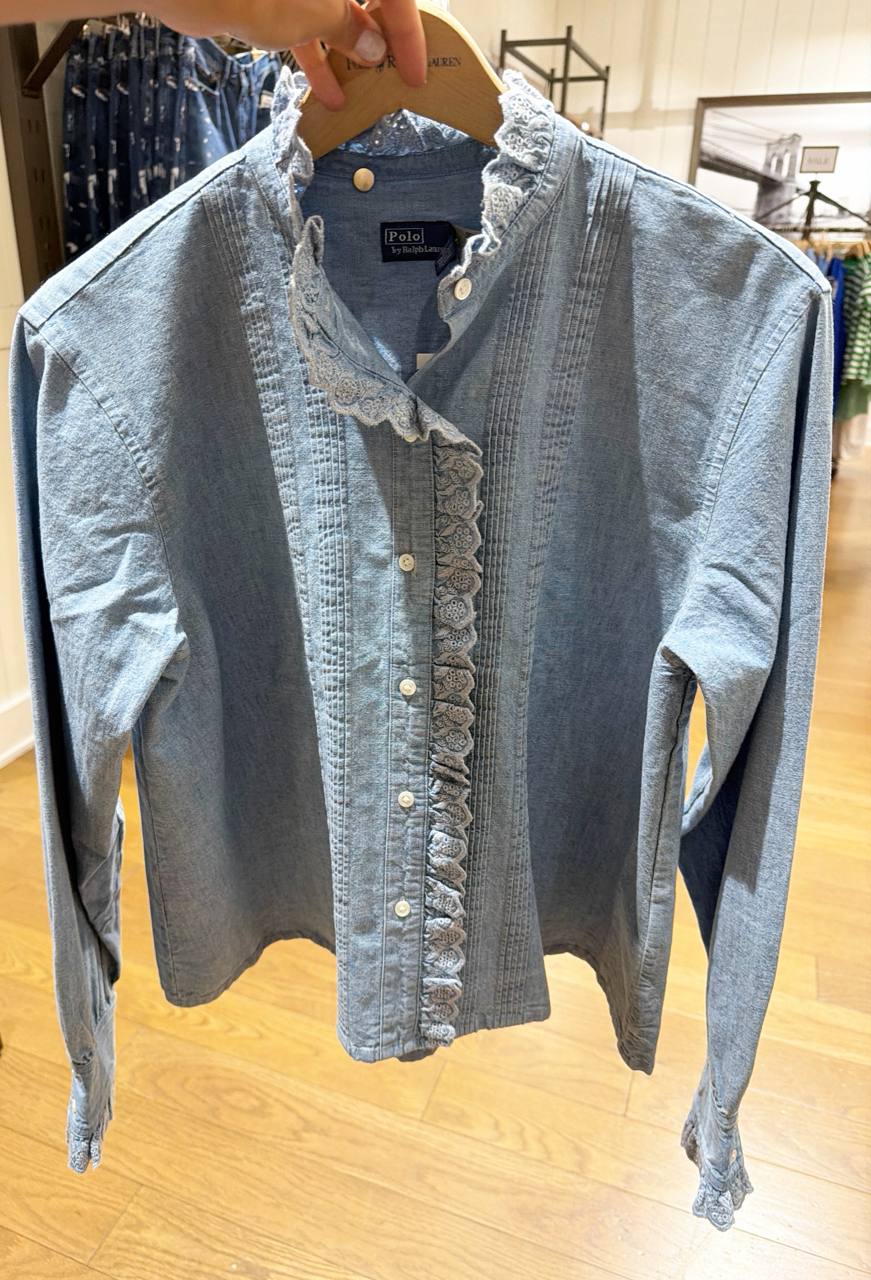 camisa jeans manga longa