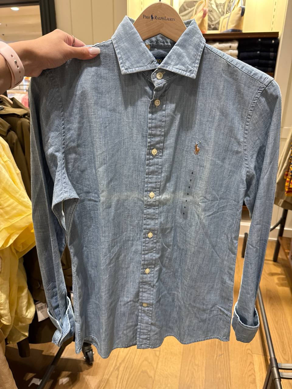 camisa manga longa jeans slim fit