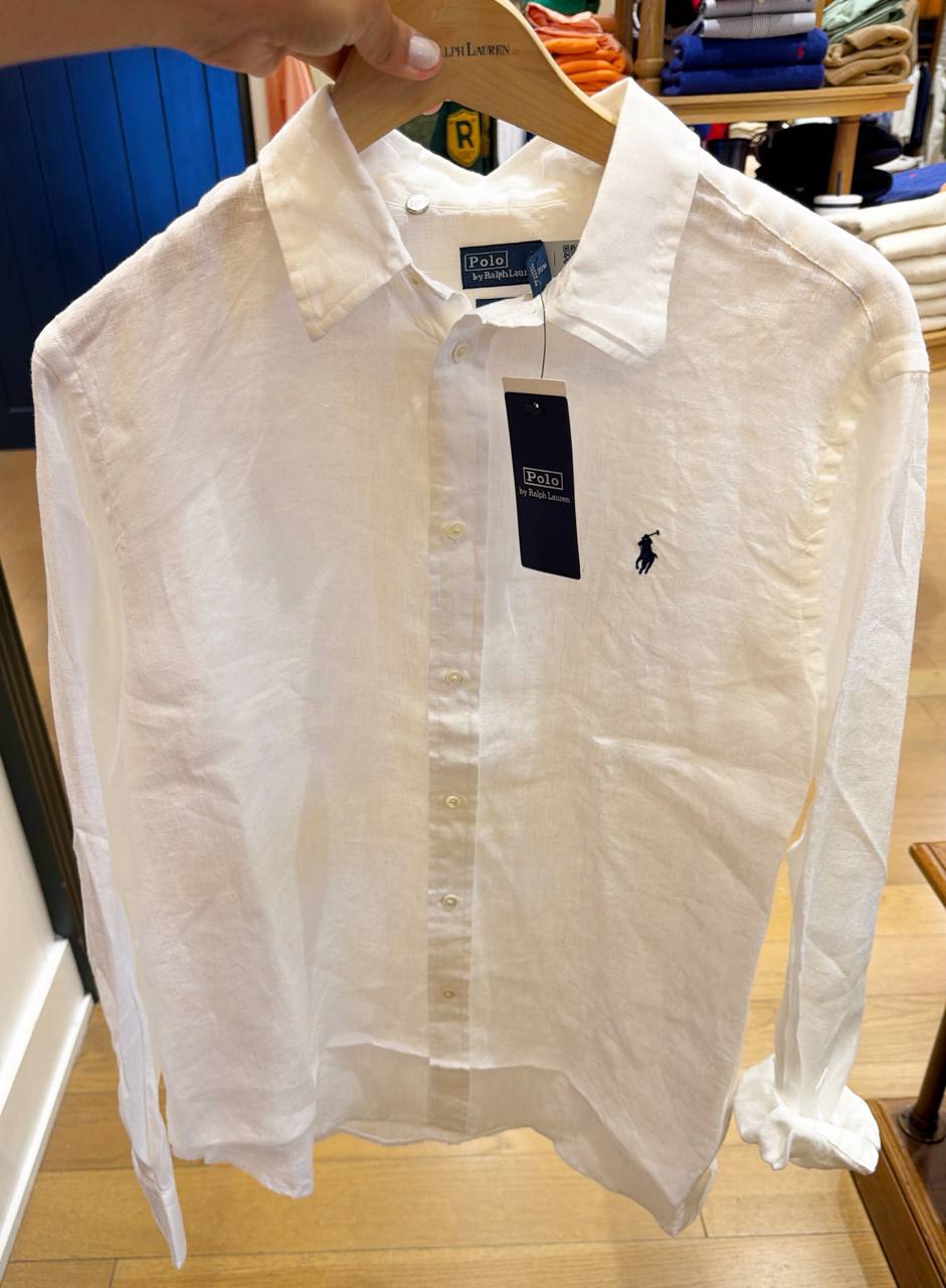 camisa de linho Alongada