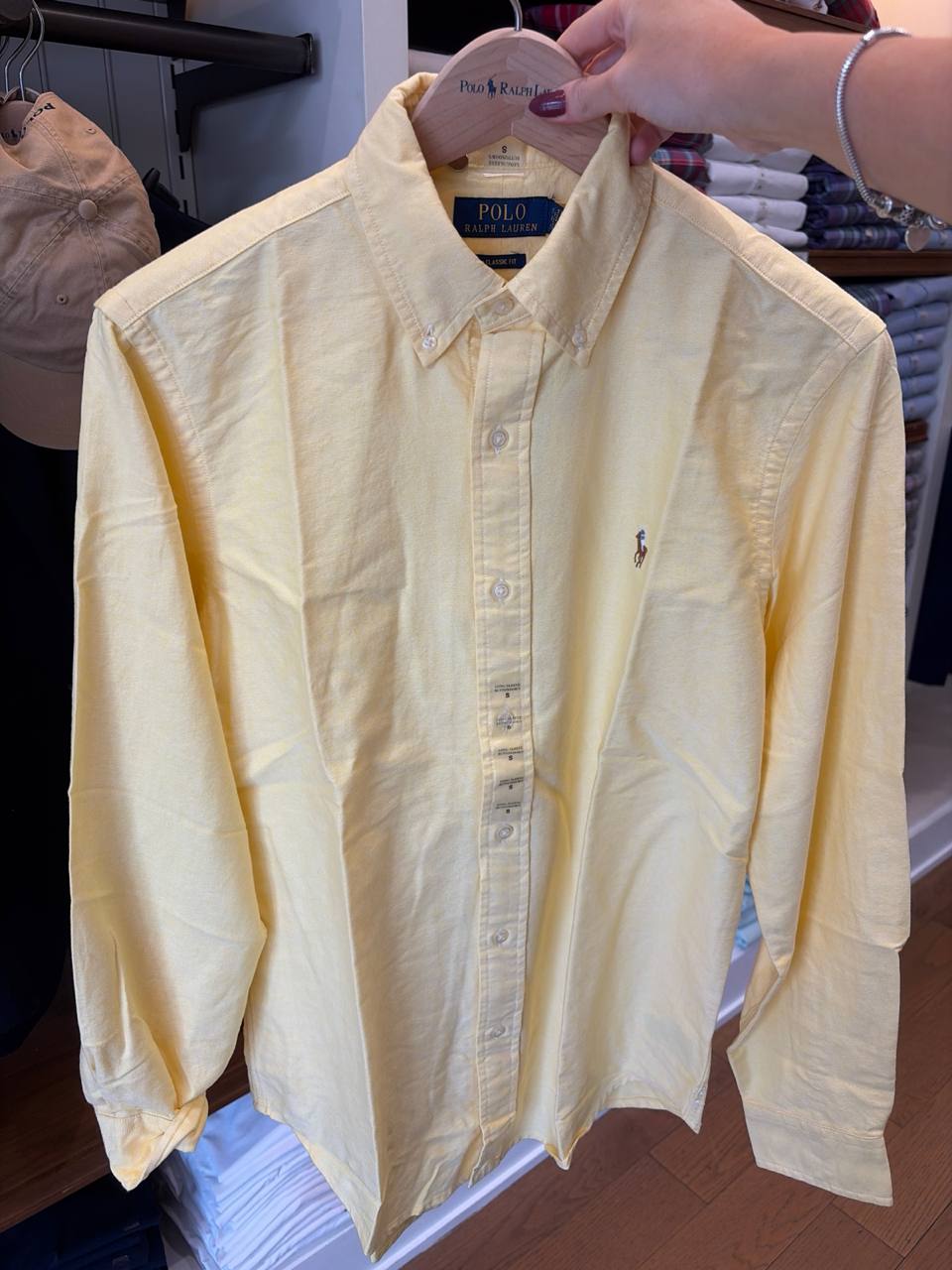 camisa classic fit oxford manga longa