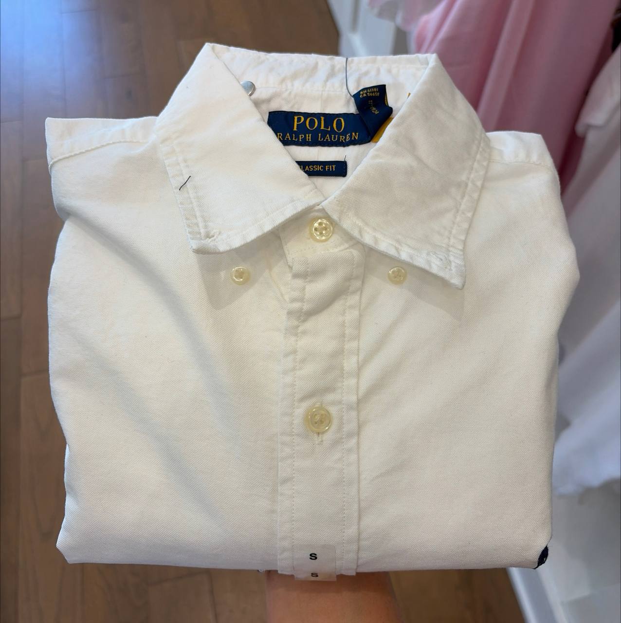 camisa classic fit oxford manga longa