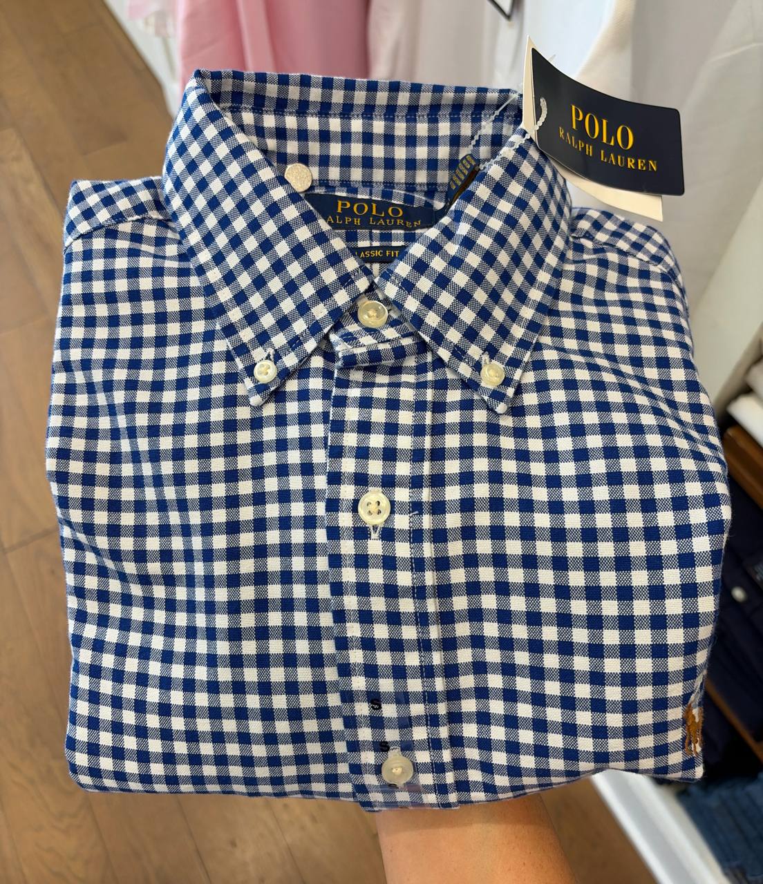 camisa classic fit oxford manga longa