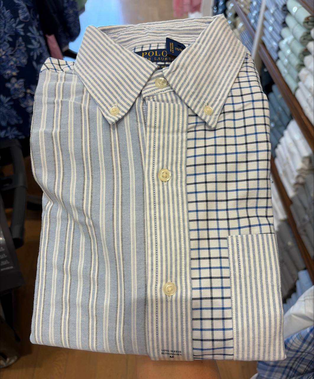 camisa classic fit oxford manga longa