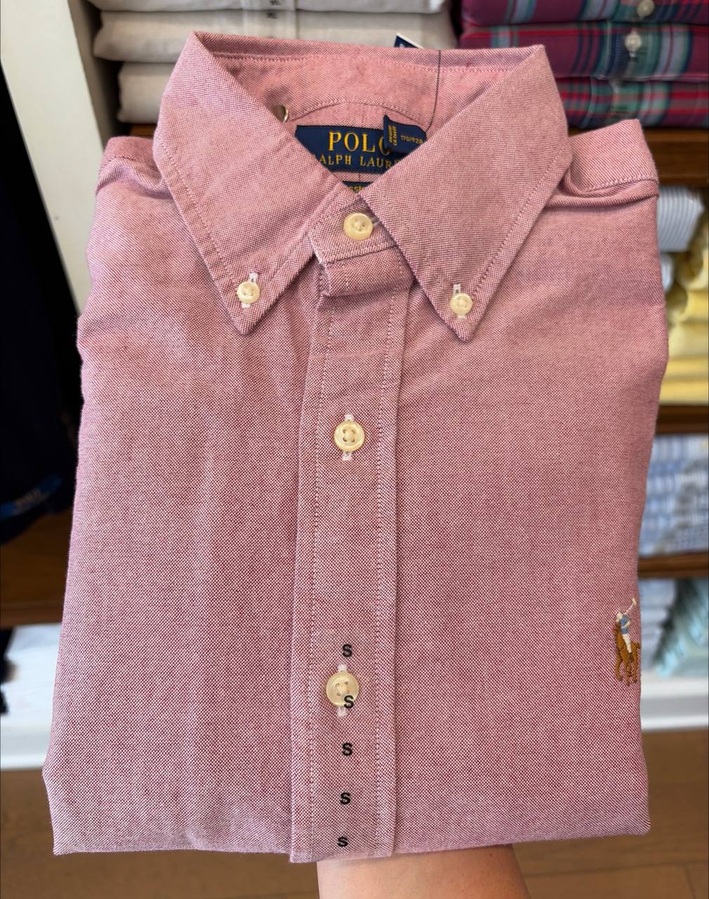 camisa classic fit oxford manga longa