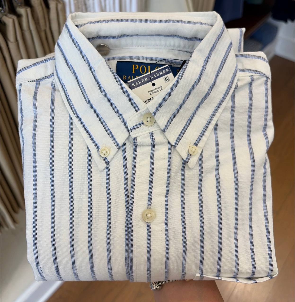 camisa classic fit oxford manga longa