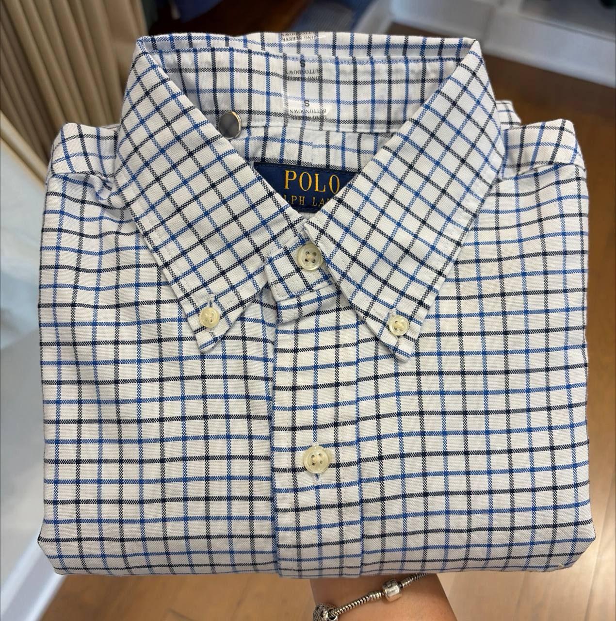camisa classic fit oxford manga longa
