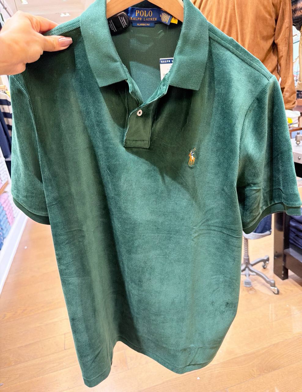 Camiseta Polo em veludo