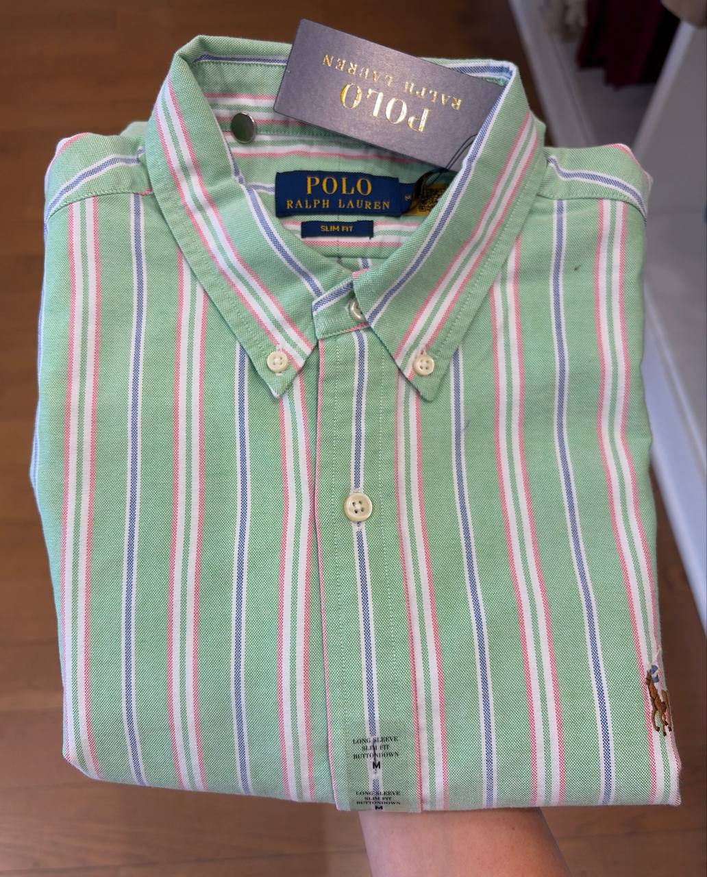 camisa slim fit oxford manga longa