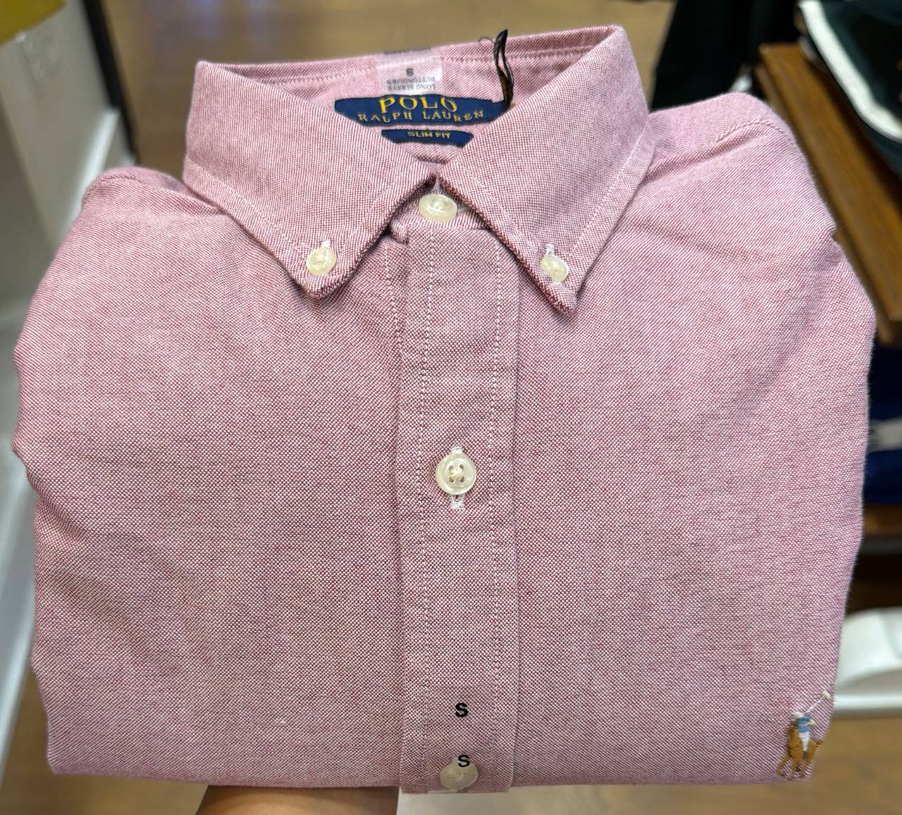 camisa slim fit oxford manga longa