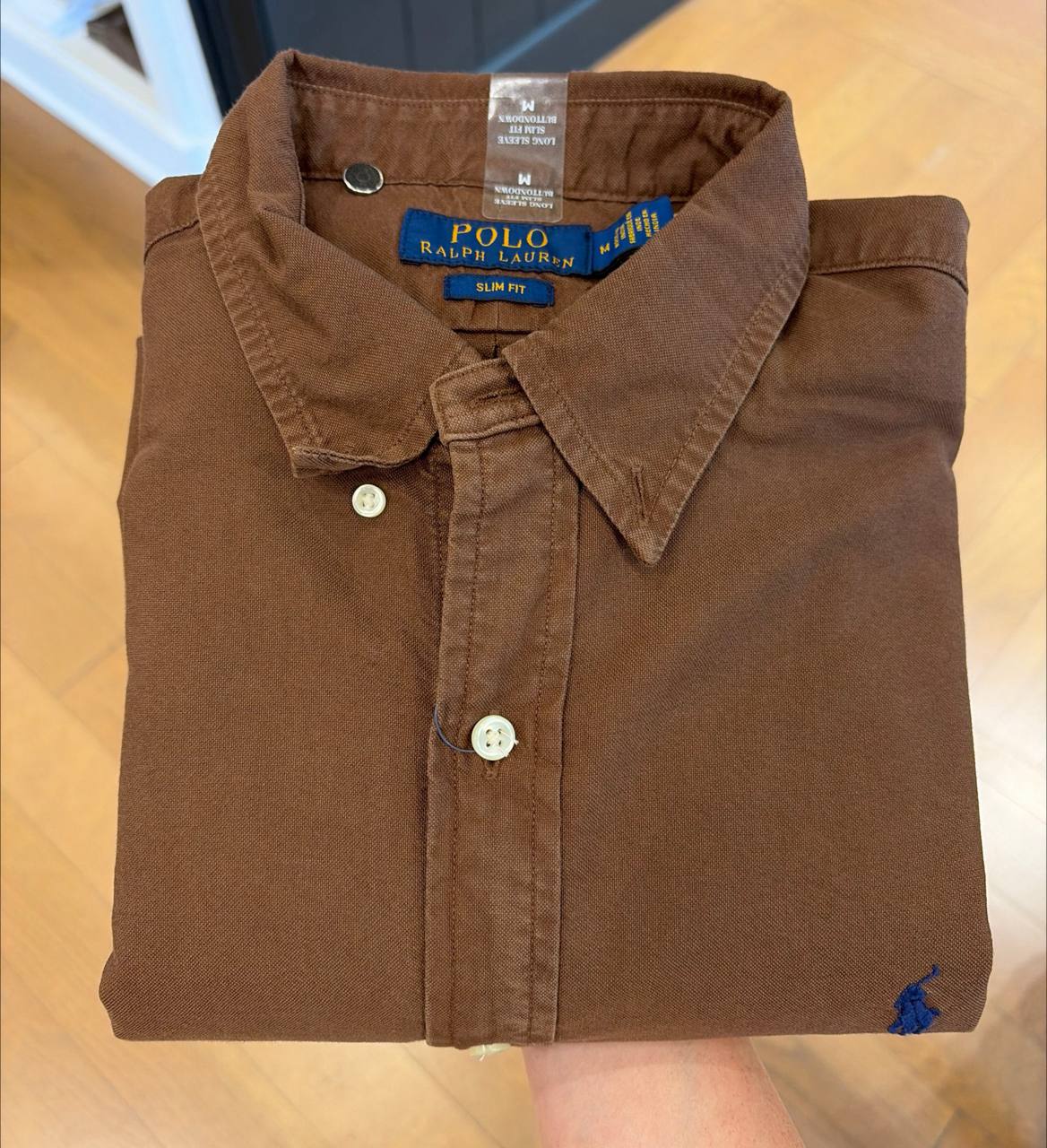 camisa slim fit manga longa
