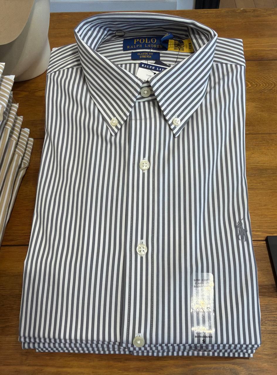 camisa classic fit stretch manga longa
