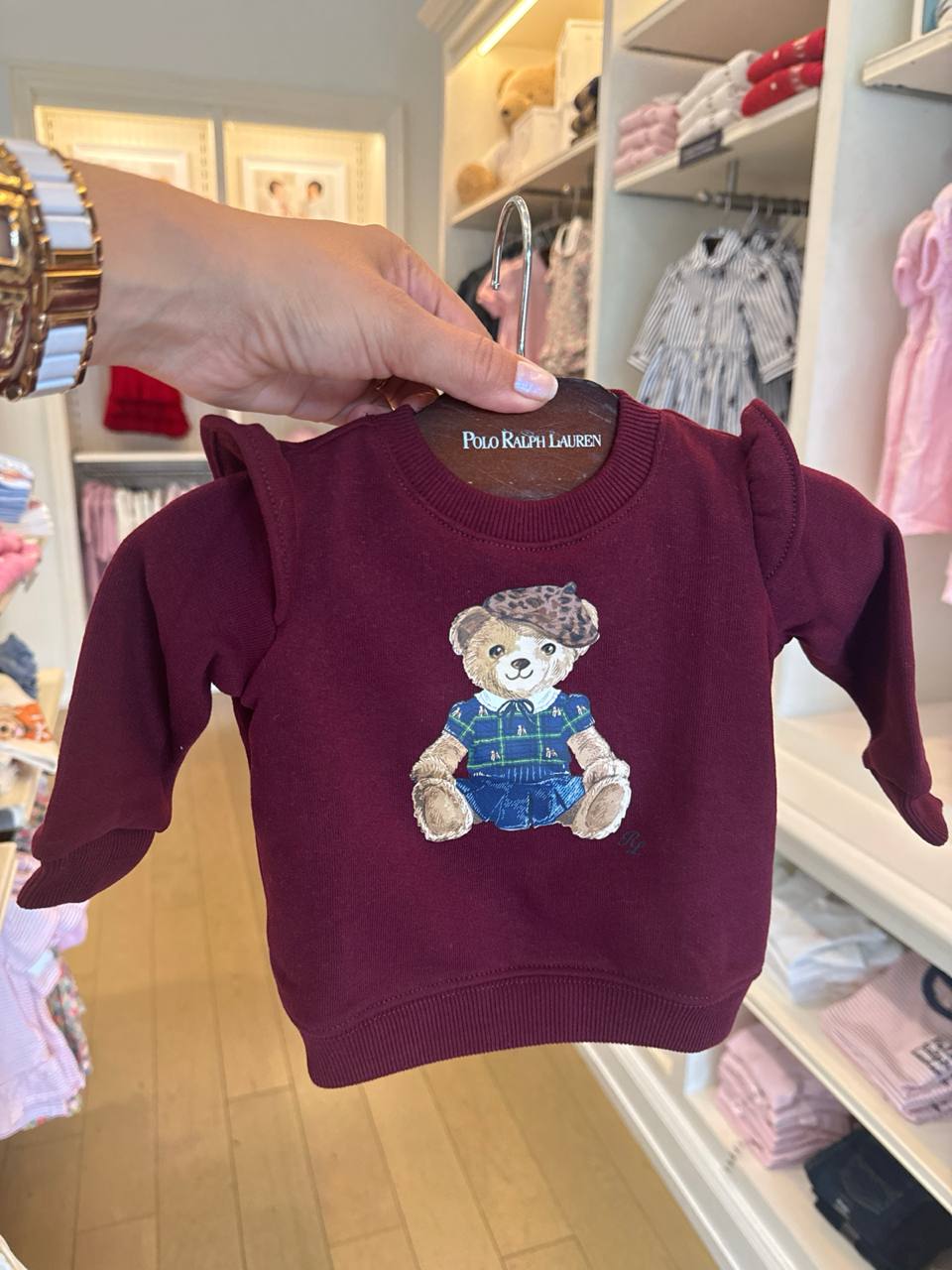 BABY GIRL moletom com fleece Bear