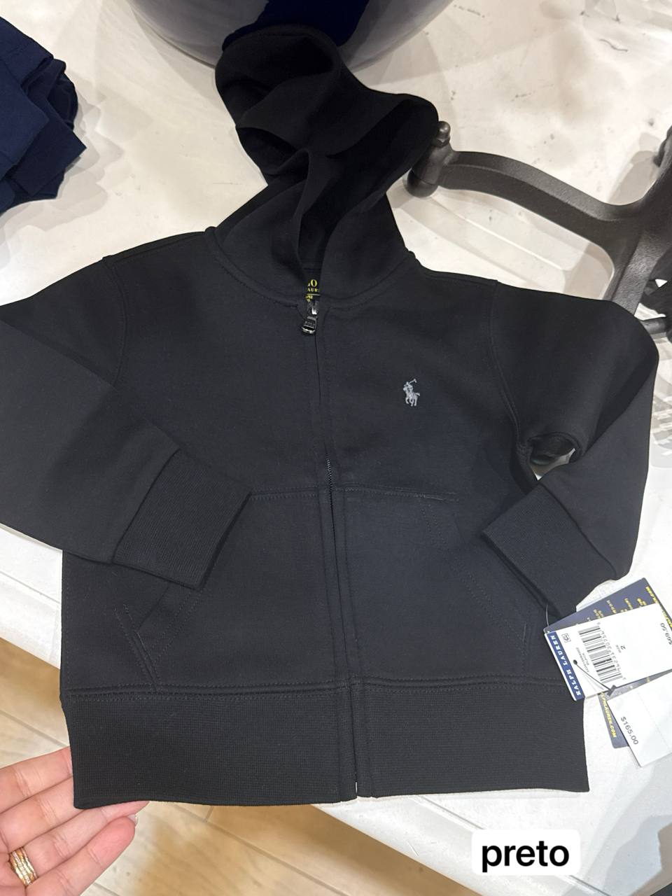 Moletom sem fleece, de polyester e algodão