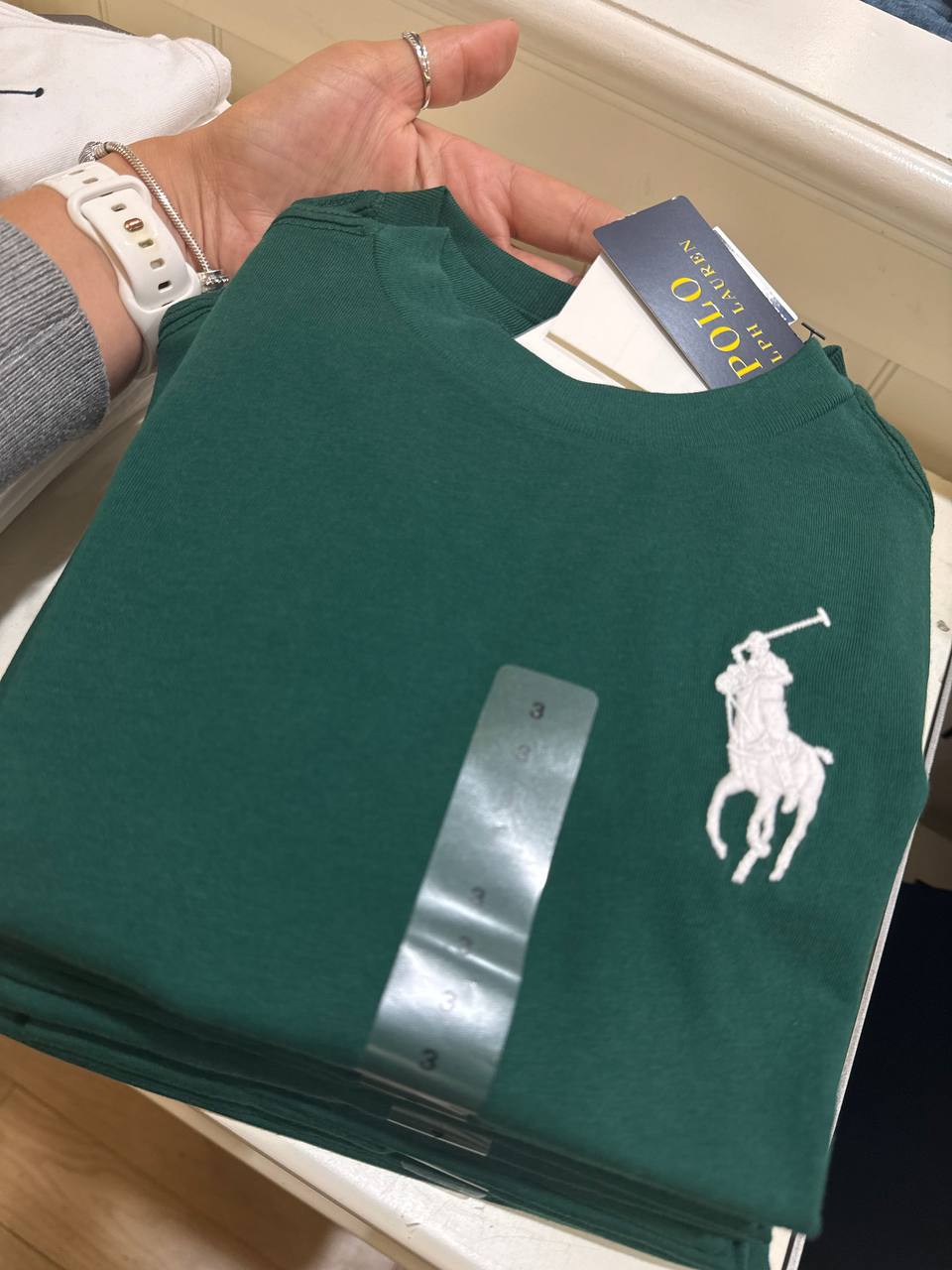 Camiseta Manga curta cor única  com número na manga  Big Pony Big Kids Menino