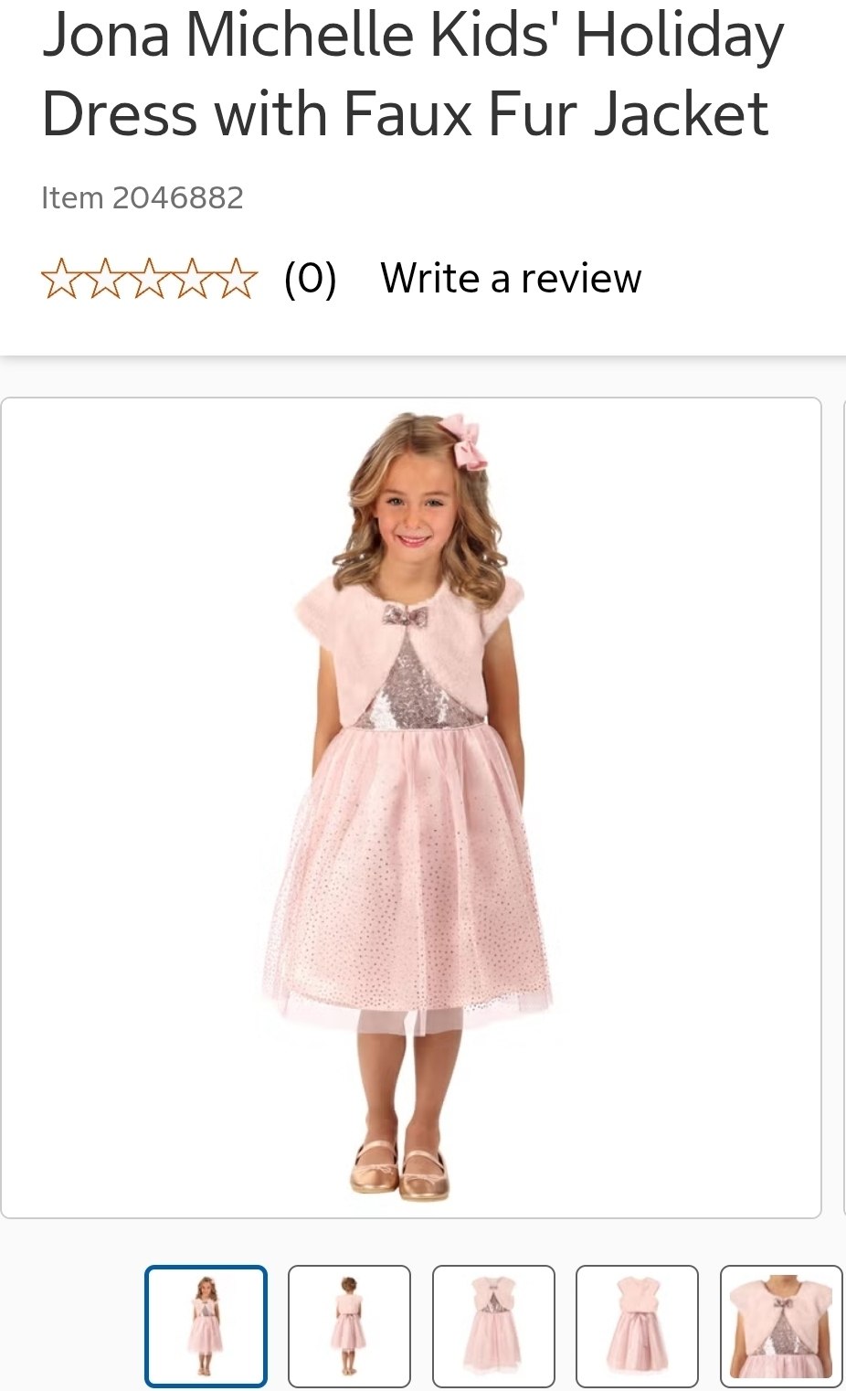 Jona Michelle Kids' Holiday Dress with Faux Fur Jacket