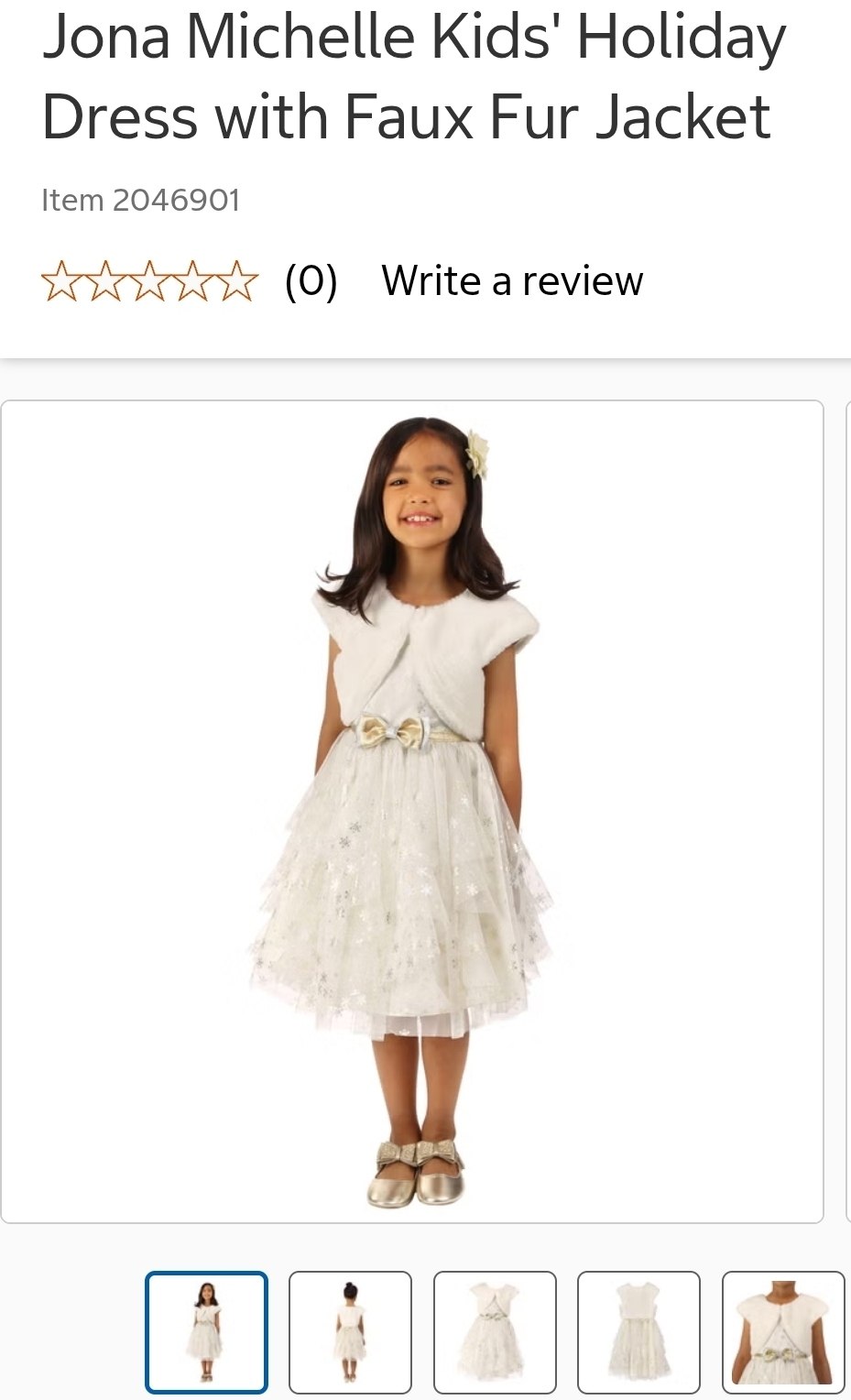 Jona Michelle Kids' Holiday Dress with Faux Fur Jacket