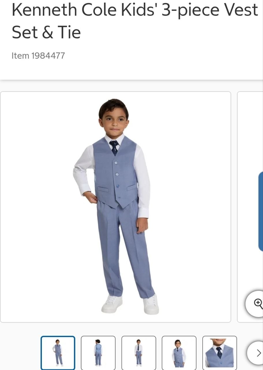 Kenneth Cole Kids' 3-piece Vest Set & Tie