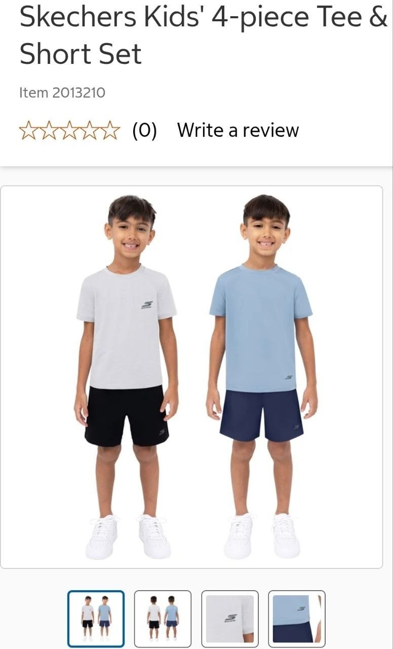 Skechers Kids' 4-piece Tee & Short Set