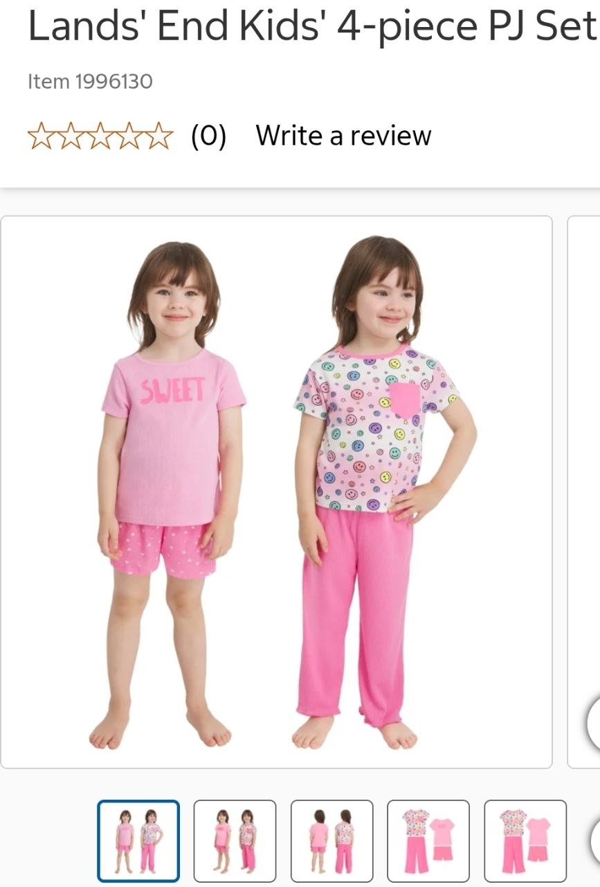 Lands' End Kids' 4-piece PJ Set