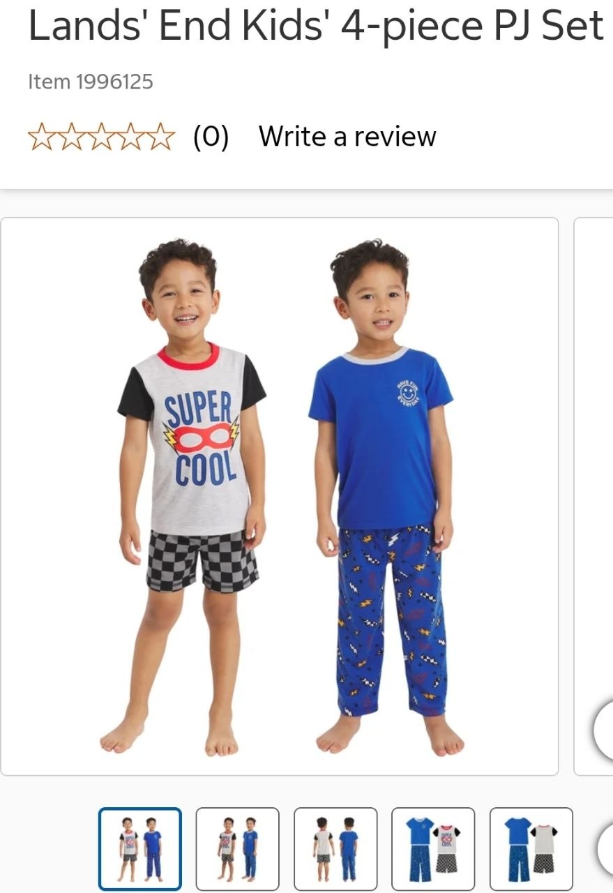 Lands' End Kids' 4-piece PJ Set