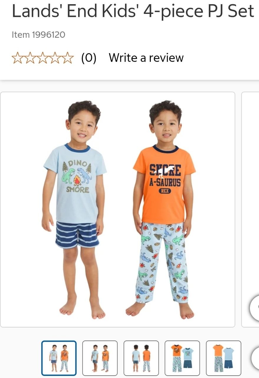 Lands' End Kids' 4-piece PJ Set