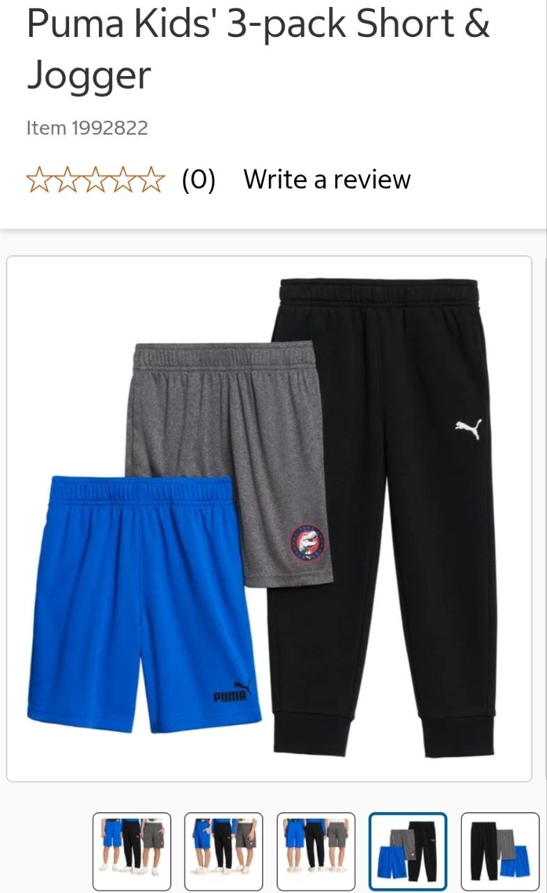 Puma Kids' 3-pack Short & Jogger