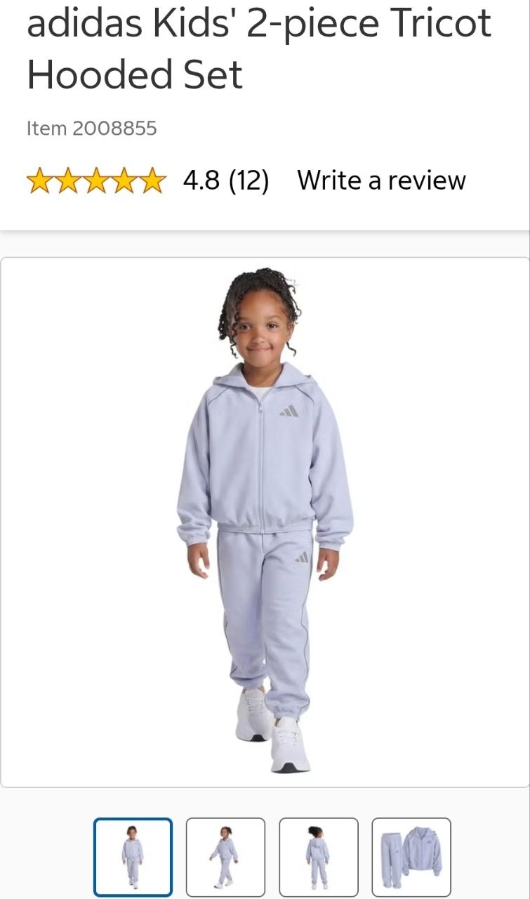 adidas Kids' 2-piece Tricot Hooded Set