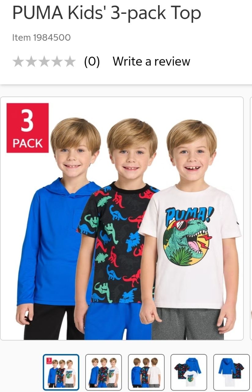 PUMA Kids' 3-pack Top