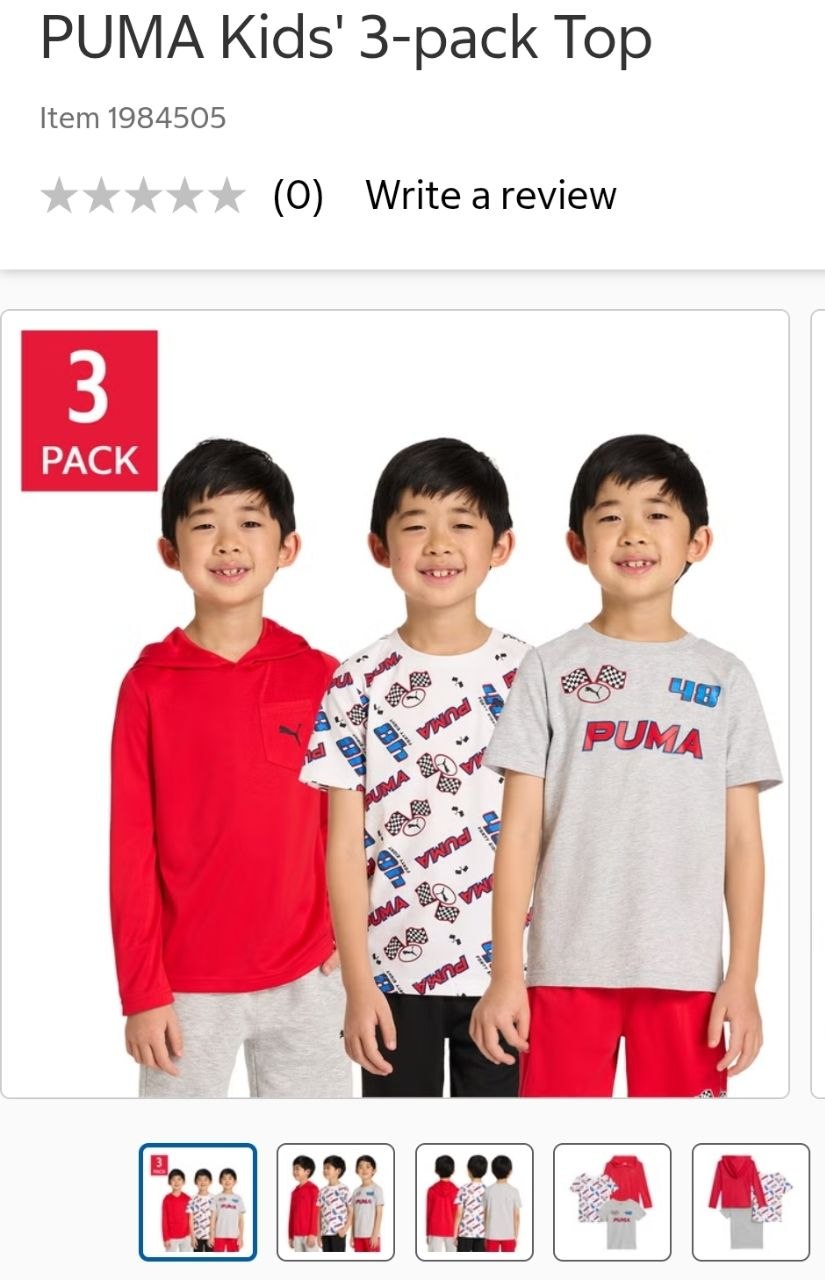 PUMA Kids' 3-pack Top