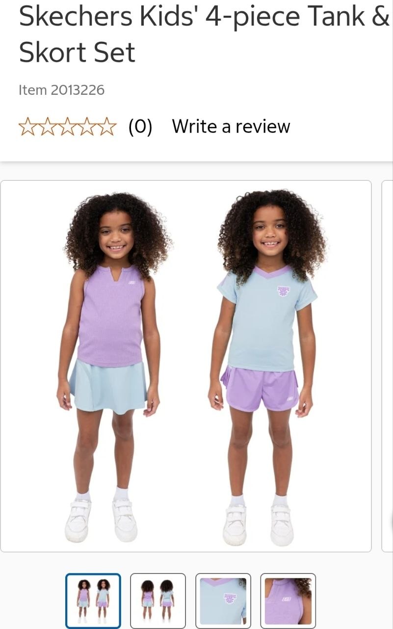 Skechers Kids' 4-piece Tank & Skort Set