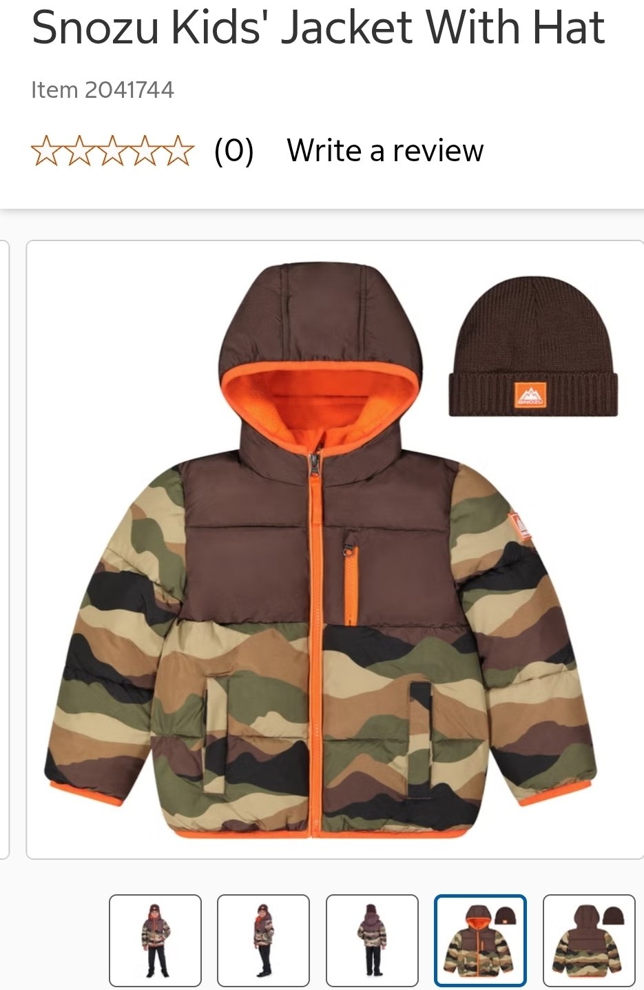 Snozu Kids' Jacket With Hat