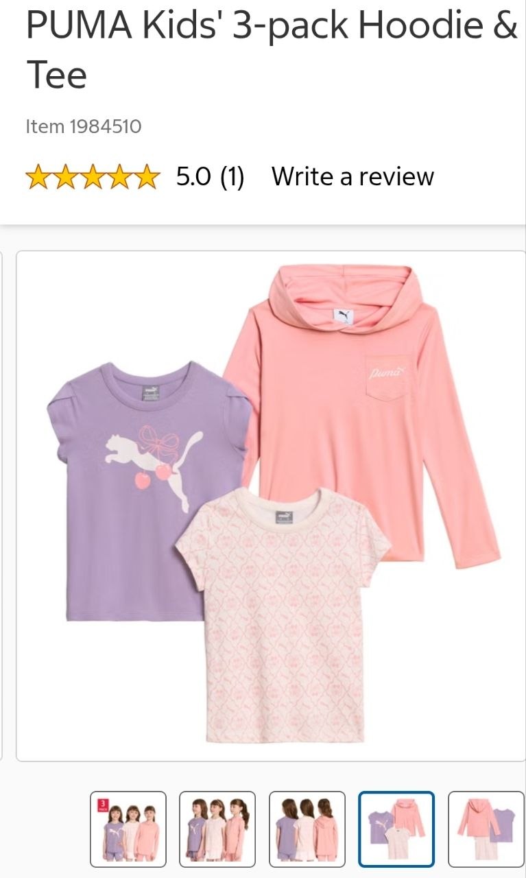 PUMA Kids' 3-pack Hoodie & Tee