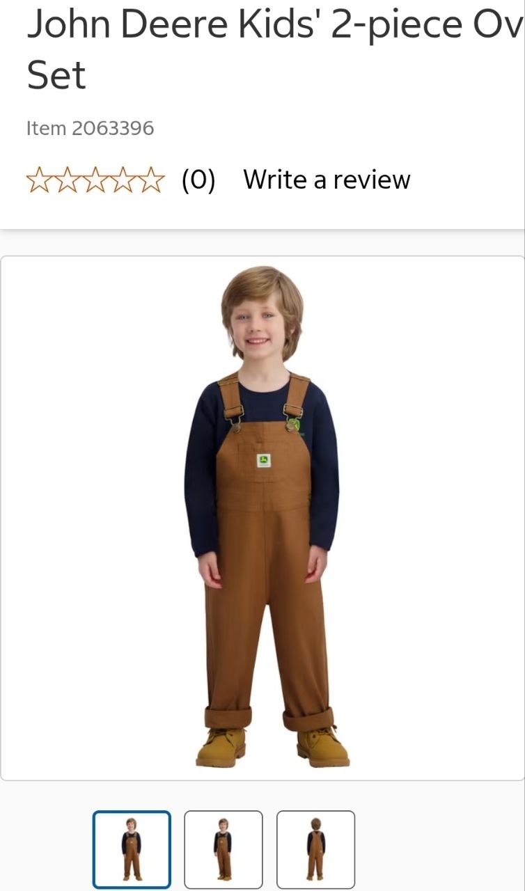 John Deere Kids' 2-piece Overall Set