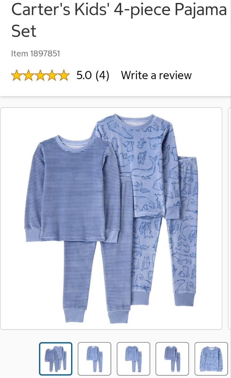 Carter's Kids' 4-piece Pajama Set